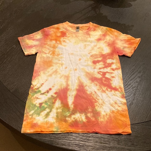 Red Orange Dye T Shirt cotton top boy girl new 12 M - Picture 1 of 2